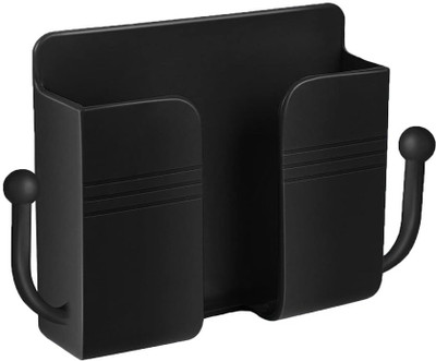FwellT Phone Charging Stand AC TV Remote Wall Mount Mobile Holder with 2 Hook Mobile Holder