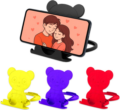 sainitraders 4 Piece Teddy Bear Foldable Mobile Stands for All Smartphones & Tablets Mobile Holder