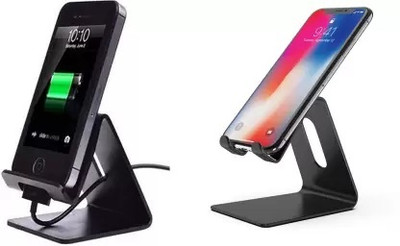 MAXISTORE Metal Phone Holder Desktop Universal Non-slip Two Mobile Holder ( Pack of 2 ) Mobile Holder