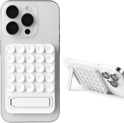 Clickcase 2 in 1 Sticky Silicone Suction Cup & Kickstand for All iphones/Android Phones Mobile Holder