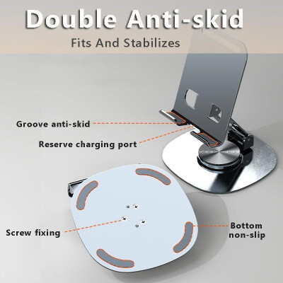 NE Furniture Adjustable Mobile Stand with 360° Rotation, Foldable Phone Holder for Desk Mobile Holder