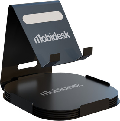 Mobidesk Portable Mobile Stand Along with 4Pcs Coaster Set Mobile Holder