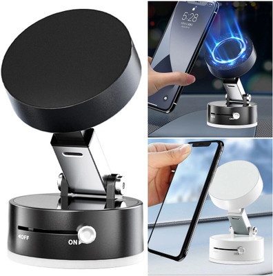 RHONNIUM Vacuum Cell Phone Stand Double-Sided Car Phone Holder-Black Mobile Holder