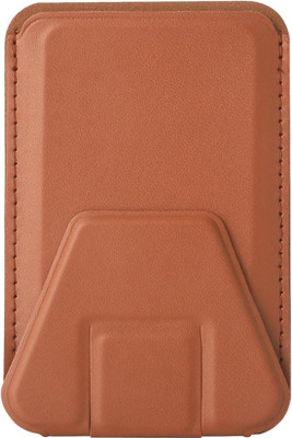 Crysendo Leather Magnetic Card Holder and Stand for MagSafe Wallet and Stand 2 in 1 Mobile Holder