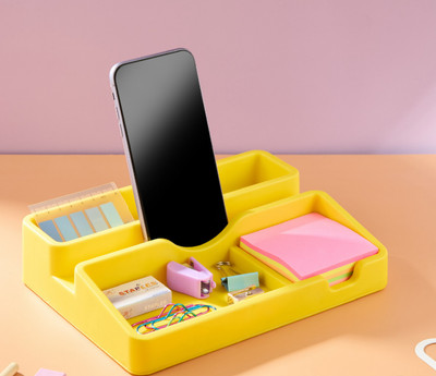 Flipkart SmartBuy Four compartment multipurpose Mobile holder with Desk Organizers office and home Mobile Holder