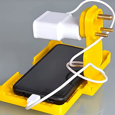 Chaebol Wall Mobile Charger Stand With 3Pin Plug Wall Mounted Stand Mobile Holder Mobile Holder