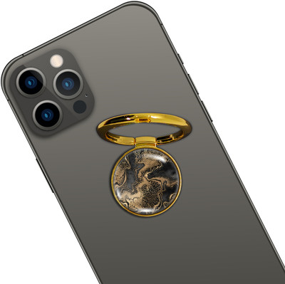 Swap-n-Snap GOLD HOLO-RING PHONE GRIP & STAND GOLD MARBLE DESIGN & SWAP MAGNET LOGO Mobile Holder