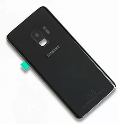 SRaccessories Samsung Galaxy S9 / SM-G960 (With Camera lens) (Glass) Back Panel(Midnight Black)