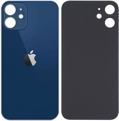 Unique4Ever Apple iPhone 12 Glass Back Panel(Blue)