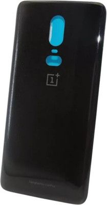 KezeMize OnePlus 6 (Glass)(Best Quality)(With Proper Logo) Back Panel(Black)