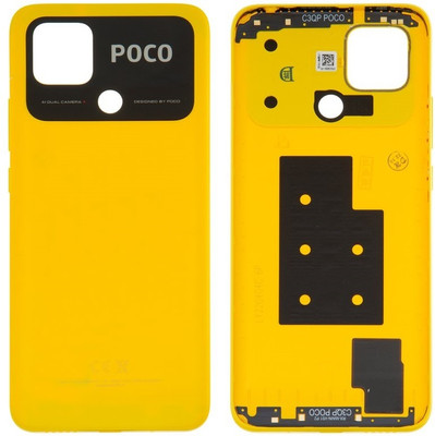 Sandreezz Xiaomi Poco C40 (with Side Volume & Power Buttons) (with Proper Logo) Back Panel(Poco Yellow)