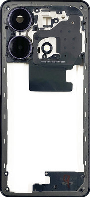 HQP for Infinix Note 30 4G ( X6833B, X6716B ) - [ With Volume Keys + Network Strips + Camera Glass ] Middle frame bezel Chassis Ring Digitizer Panel(Obsidian Black)