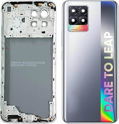 SPAREASP Realme 8 4G Housing Body (Middle Ring + Back Panel) Back Panel(Silver)