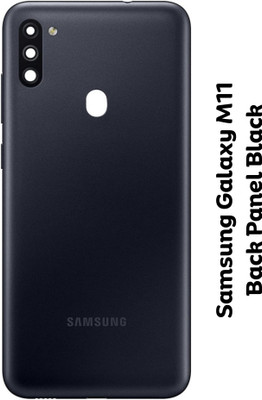 Shkiyo Samsung Galaxy M11 With Camera Lens And With Proper Logo Back Panel(Black)