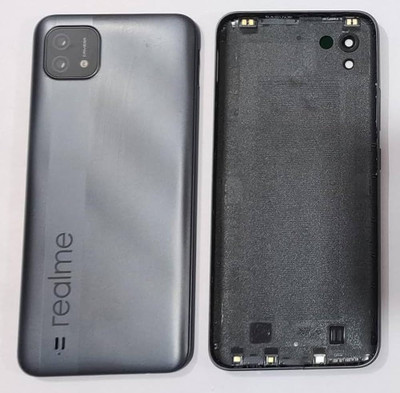 KezeMize Realme C20 (with Proper Logo) Back Panel(Grey)