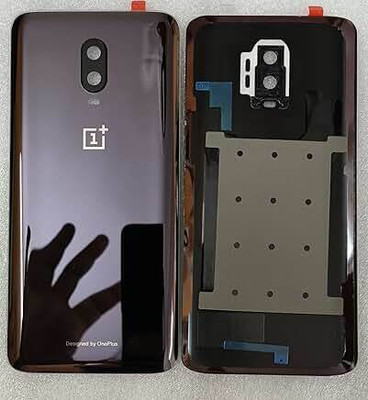 SPAREASP OnePlus 6T Glossy Black With Camera Lens Back Panel(Black)