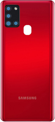 SPAREWARE Samsung Samsung Galaxy A21s : Red (WITH ALL BRAND LOGO & CAMERA GLASS LENS FITTING) Back Panel(Red)