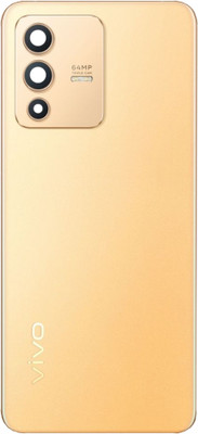 FriendzzWorld Vivo V23 With Camera Ring Lens Glass Back Panel(Gold)