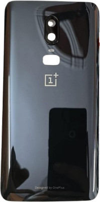 KezeMize OnePlus 6 (Glass)(Best Quality)(With Camera Lens)(With Proper Logo) Back Panel(Mirror Black)