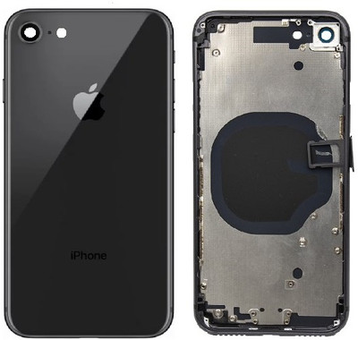 KezeMize Apple iPhone 8 Housing Body Back Panel(Black)