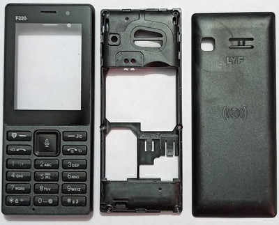 imbi Jio F220 Mobile Phone Panel Front Back and Middle Body With Keypad Full Panel(Black)
