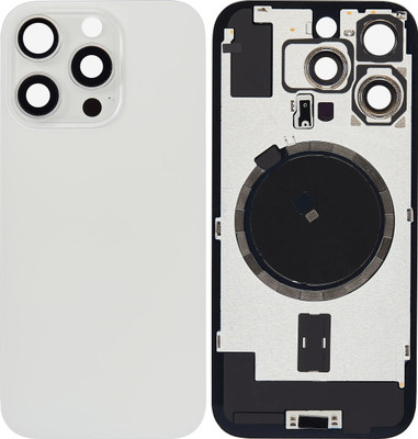 Spares4ever iPhone 16 Pro White Titanium Replacement Glass with Camera Lens and Magsafe Magnet Back Panel(White Titanium)