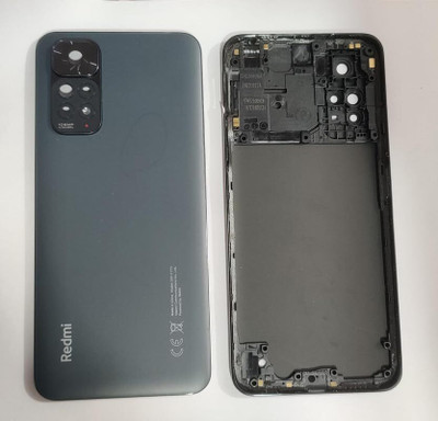 FixHub Mi Redmi Note 11S Battery Cover Back Door Panel with Midle Ring Body Panel COMPATIBLE Back Panel(BLACK)
