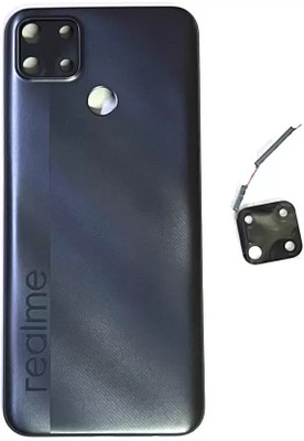 spareworld Back Glass Body for realme- REALME C25 Back Panel(Black)