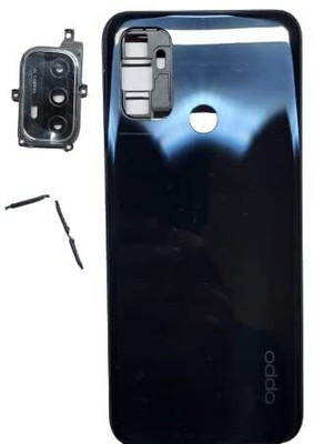 Sandreezz Oppo A53 with Proper Logo (With Middle Ring Camera Lens & Side Volume Power Buttons) Full Panel(Electric Black)
