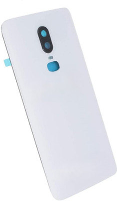 Kraze4blaze OnePlus 6 (Glass)(With Camera Lens)(With Proper Logo) Back Panel(Silk White)