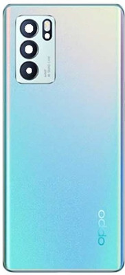 Kraze4blaze Oppo Reno 6 Pro (Glass)(With Camera Lens)(With Proper Logo) Back Panel(Startrails Blue)