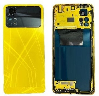 SRaccessories Poco X4 Pro 5G (Housing Body) (Side Keys with Middle Body) Full Panel(Poco Yellow)