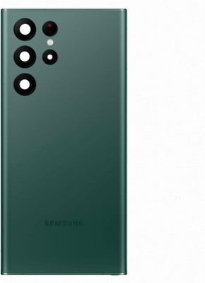 IncMart For Samsung Galaxy S22 Ultra With Camera lens Back Glass Back Panel(Green)