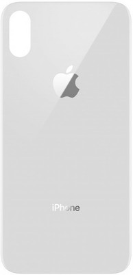 Sandreezz Apple iPhone XS (Glass) (Best Quality) (with Proper Logo) Back Panel(Silver)
