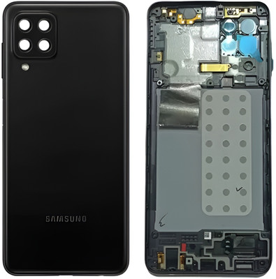 SRaccessories Compatible Samsung GALAXY A22 (4G) (Housing Body) (Side Keys with Middle Body) Full Panel(Black)