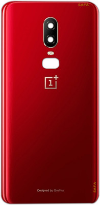 Safa Oneplus 6 With Camera Glass Back Panel(Amber Red)