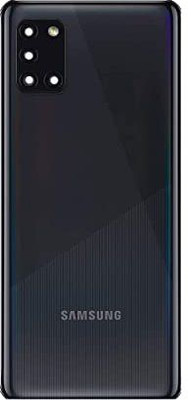 SPAREWARE Samsung Samsung Galaxy A31 : Black (WITH ALL BRAND LOGO & CAMERA GLASS LENS FITTING) Back Panel(Black)