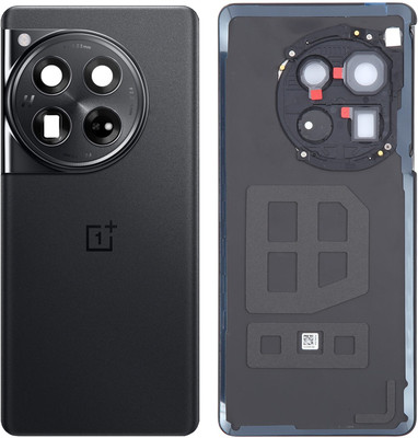 Unique4Ever OnePlus 12 (Original Glass) with Camera Ring Lens Back Panel(Silky Black)