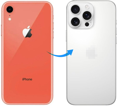 Hespa iPhone XR To iPhone 16 Pro Full Body Housing Converter Kit Include Battery Adhesive & Waterproof Seal Full Panel(White Titanium)