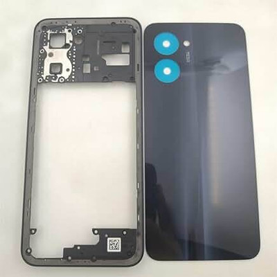 SPAREASP Realme C33 Full Housing with Middle Ring (Middle Ring + Back Panel) Black Back Panel(Black)