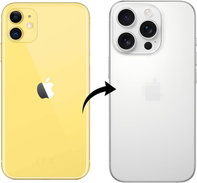 Hespa iPhone 11 To iPhone 16 Pro Full Body Housing Converter Kit Include Battery Adhesive & Waterproof Seal Full Panel(White Titanium)