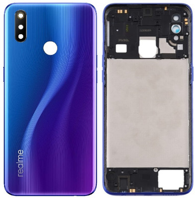 Sandreezz Realme 3 Pro (with Proper Logo) (With Middle Ring & Side Volume Power Buttons) Full Panel(Nitro Blue)