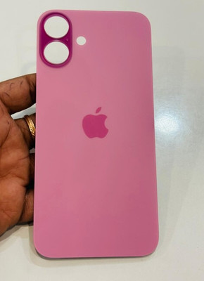 KezeMize Apple iPhone 16 (Best Quality)(With Proper Logo)(Glass) Back Panel(Pink)