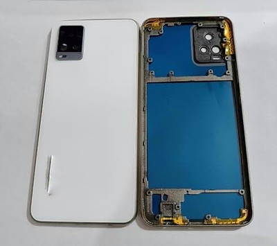 SPAREASP Vivo V20 4G Body Panel With Middle Ring (Middle Ring + Back Panel) White Back Panel(White)