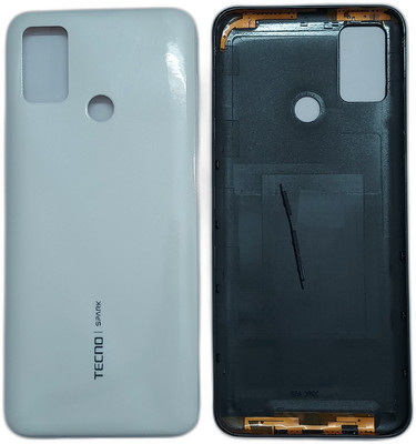 Spares4ever Tecno Spark 6 Air White Replacement Back Panel(White)