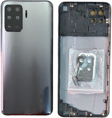 imbi Oppo F19 Pro With Side Frame, Power And Volume Button Camera Glass Full Panel(Black)