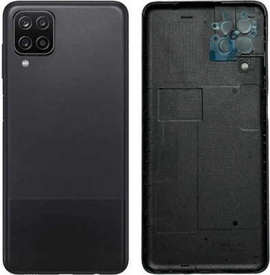 imbi Samsung Galaxy A12 Power and Volume Button Camera Glass Back Panel(Black)