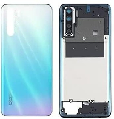 IncMart OPPO F15 (CPH2001) Full Housing Body Back Panel Middle Ring with Camera Lens,Out Key Back Panel(Sky Blue)