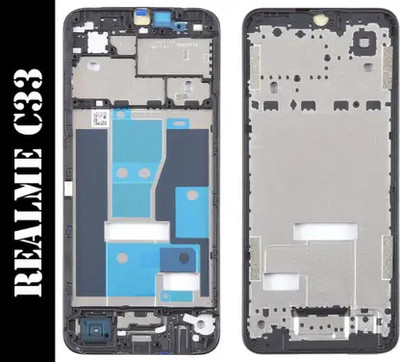 ROSKET Oppo Realme C33 Original Front Housing LCD Frame Bezel Plate Front Panel(Black)