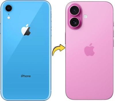 Hespa iPhone 11 to iPhone 16 Full Body Housing Converter Kit Include Battery Adhesive & Waterproof Seal - Full Panel(Pink)